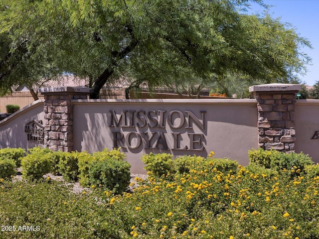 view of community sign