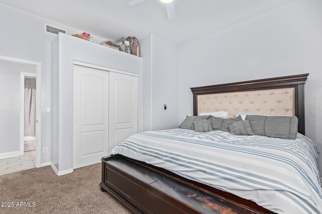1442 W Laurel Ave, Gilbert, AZ 85233 - carpeted bedroom featuring a closet, a ceiling fan, and baseboards