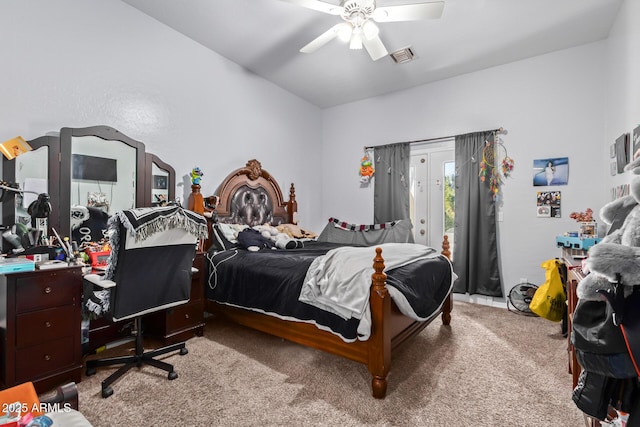1442 W Laurel Ave, Gilbert, AZ 85233 - carpeted bedroom with access to exterior and ceiling fan