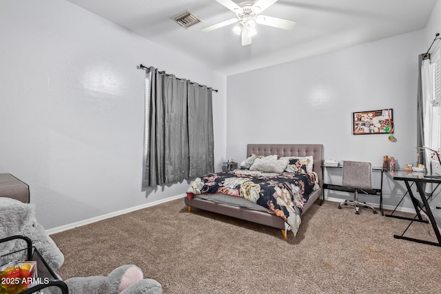 1442 W Laurel Ave, Gilbert, AZ 85233 - bedroom with carpet flooring, baseboards, and a ceiling fan
