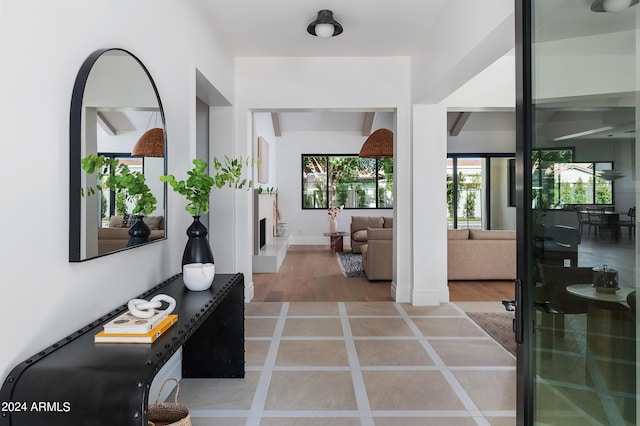 hall featuring hardwood / wood-style floors