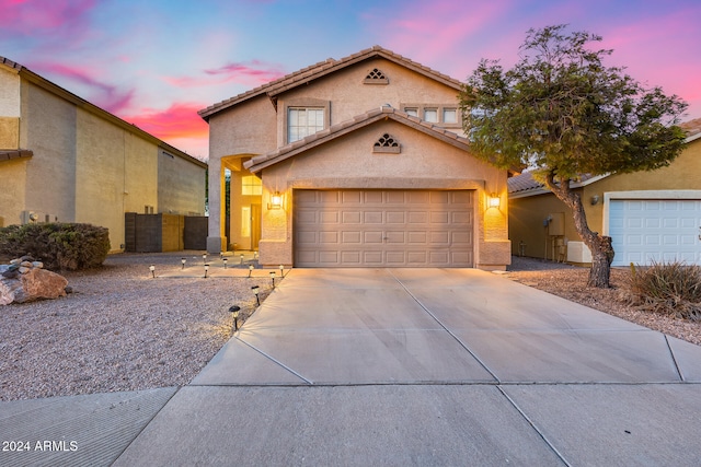 view of front facade with a garage