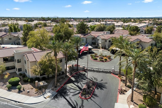 drone / aerial view with a residential view