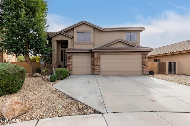 view of front of house with a garage