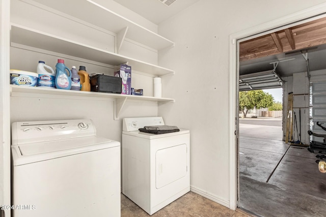 laundry room featuring washer and dryer