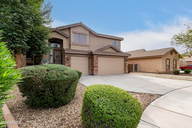 view of front of house featuring a garage