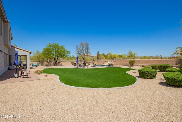 view of yard with a patio area