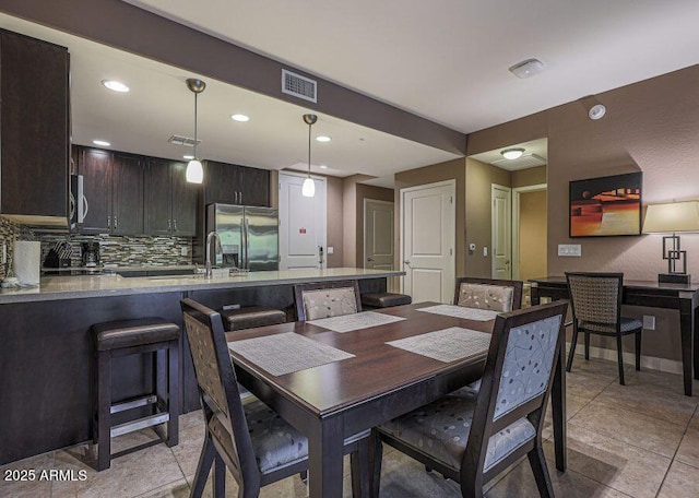 dining area with sink