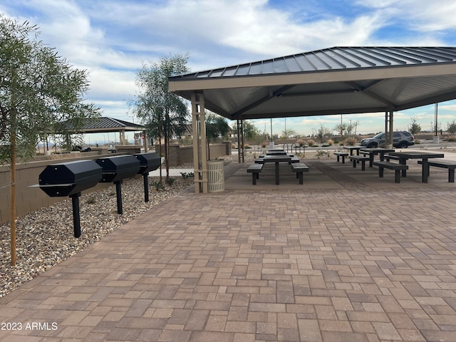 view of community featuring a gazebo