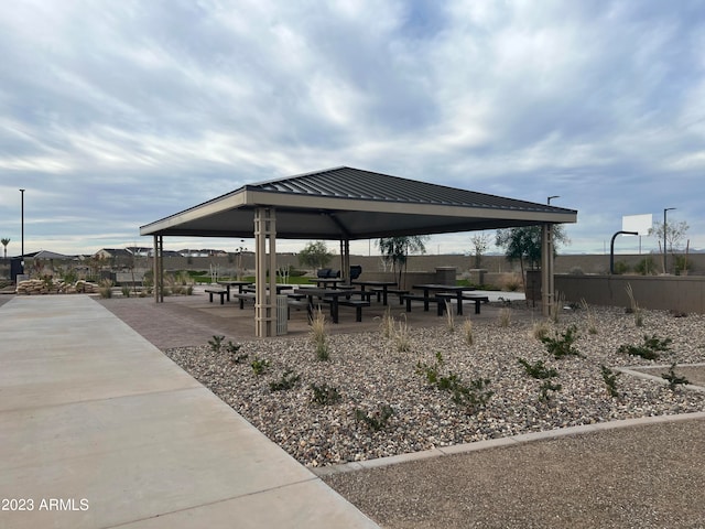 view of community featuring a gazebo