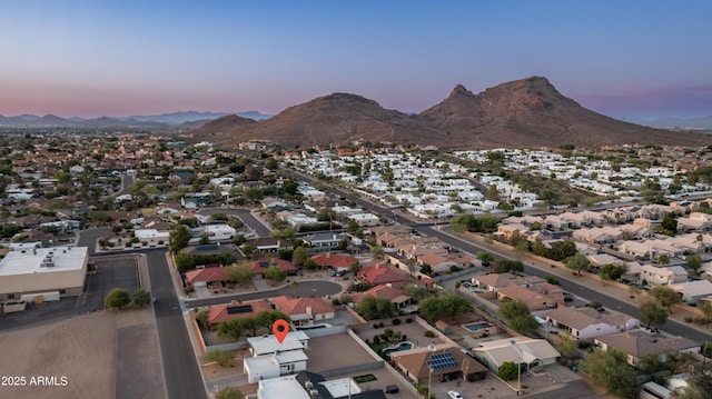 14025 N 11th Pl, Phoenix, AZ 85022 - aerial view of property and surrounding area featuring a mountain backdrop and nearby suburban area