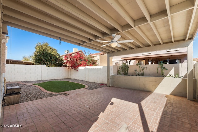 view of patio / terrace with ceiling fan