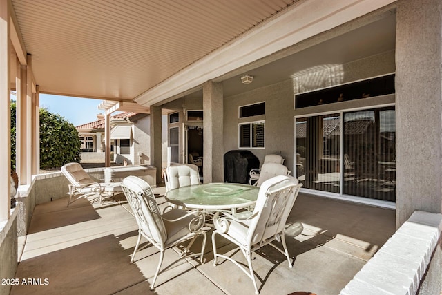 view of patio with area for grilling