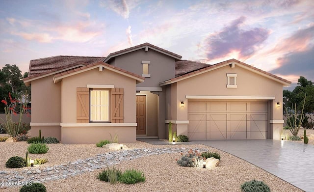 view of front facade with a garage