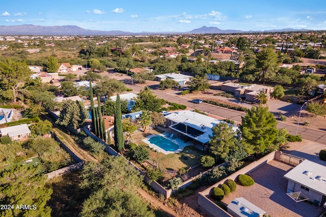 drone / aerial view with a mountain view