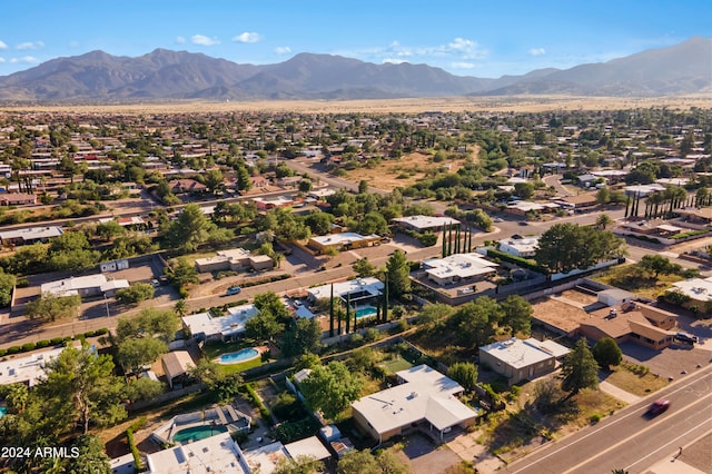 aerial view with a mountain view