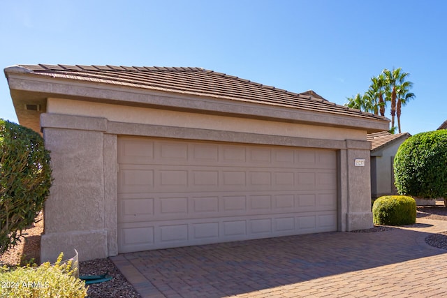 view of garage