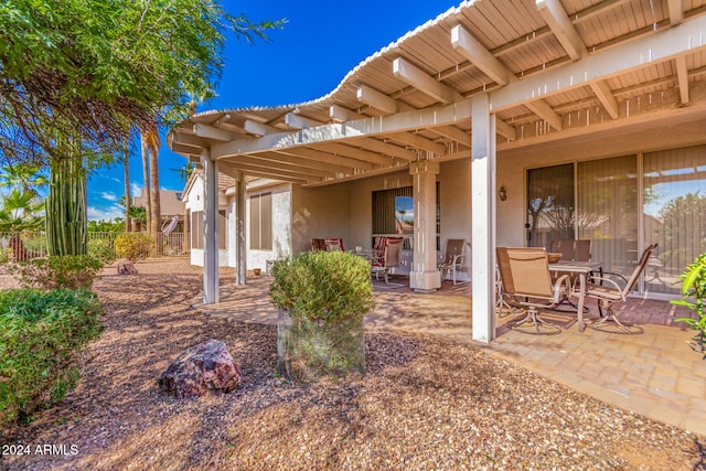 view of patio with a pergola