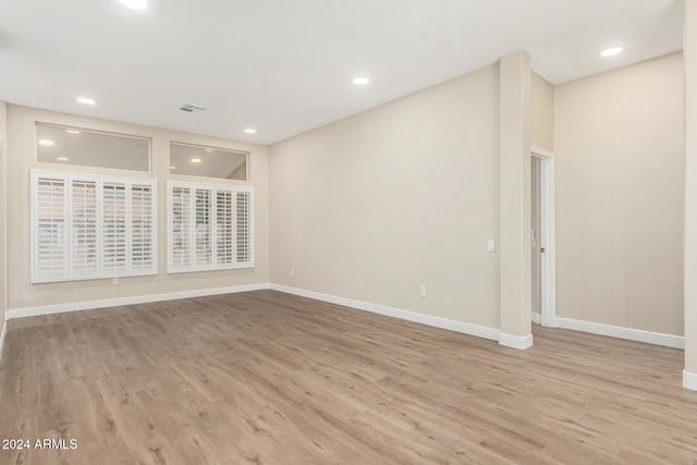 empty room featuring light hardwood / wood-style flooring