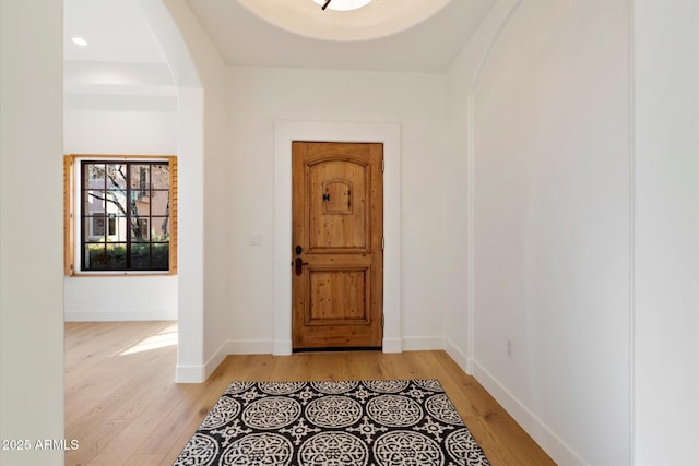 entrance foyer featuring light hardwood / wood-style floors