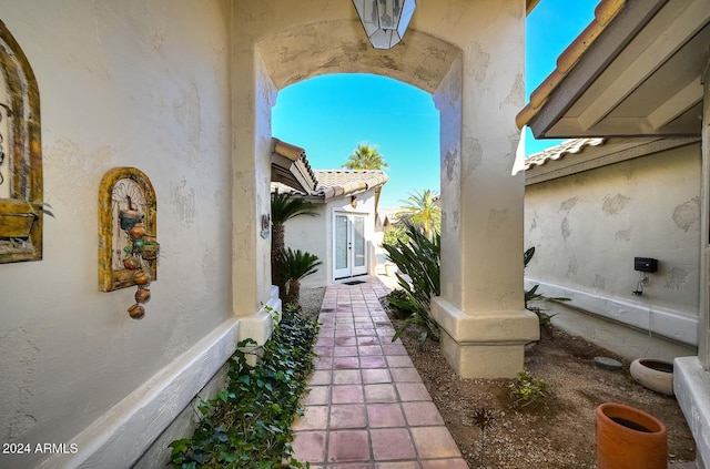 view of patio / terrace featuring french doors