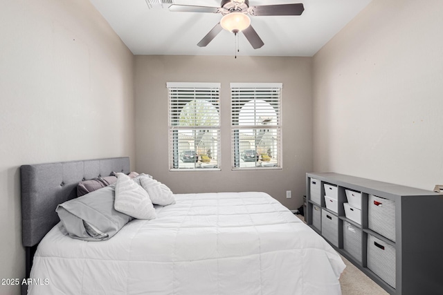 bedroom featuring ceiling fan