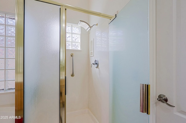 full bathroom featuring a stall shower