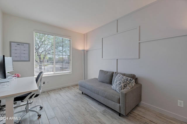 office featuring light hardwood / wood-style flooring