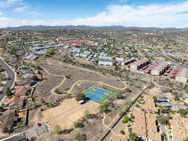 aerial view featuring a mountain view