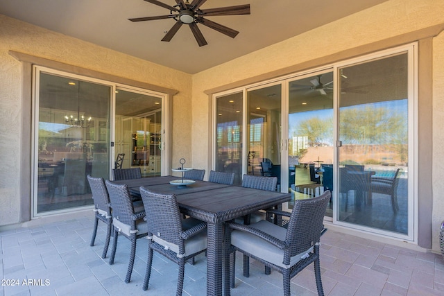 view of patio with ceiling fan