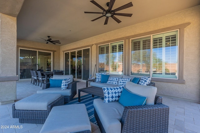 view of patio featuring an outdoor hangout area