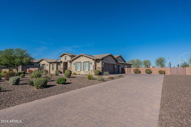 view of front of property featuring a garage