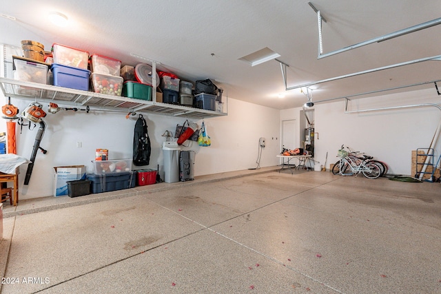 garage with gas water heater