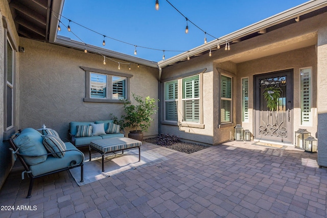 view of patio featuring an outdoor living space