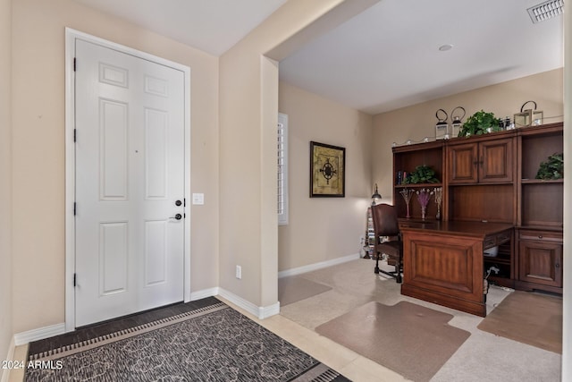 42915 W Kingfisher Dr, Maricopa, AZ 85138 - foyer with baseboards, visible vents, and light colored carpet