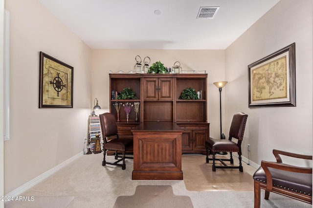 42915 W Kingfisher Dr, Maricopa, AZ 85138 - office area featuring visible vents, baseboards, and light carpet