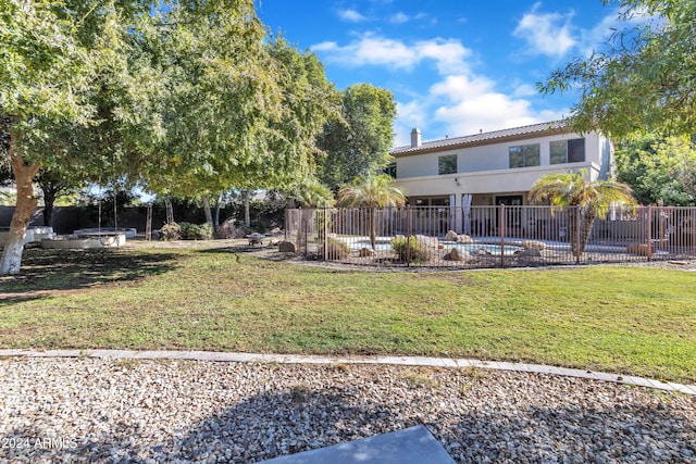 exterior space with a yard