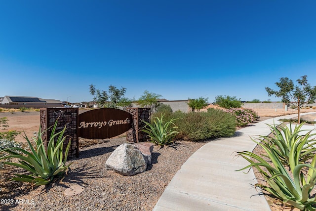 view of community sign