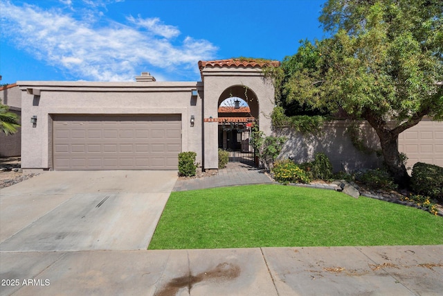 7565 N Via De La Siesta, Scottsdale, AZ 85258 - mediterranean / spanish house with concrete driveway, stucco siding, a garage, and a tile roof