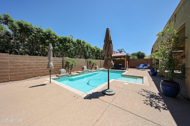 3088 E Andre Ave, Gilbert, AZ 85298 - view of pool featuring a gazebo, a patio, and a fenced backyard