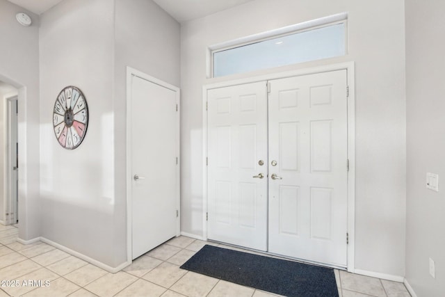 view of tiled entrance foyer