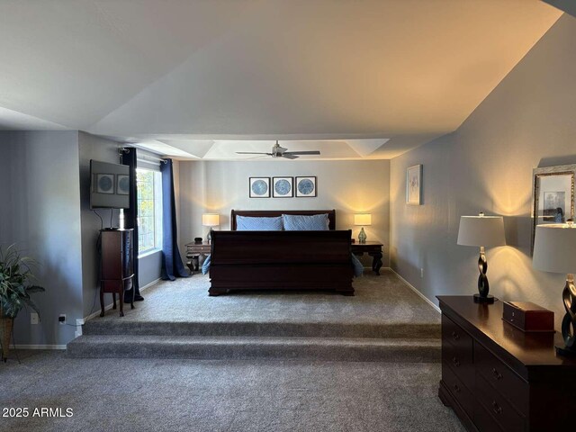 105 E Los Arboles Dr, Tempe, AZ 85284 - carpeted bedroom with baseboards and a ceiling fan