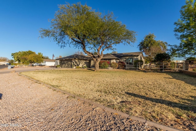 view of single story home