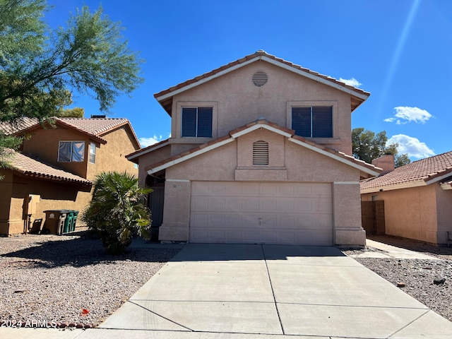 view of property with a garage