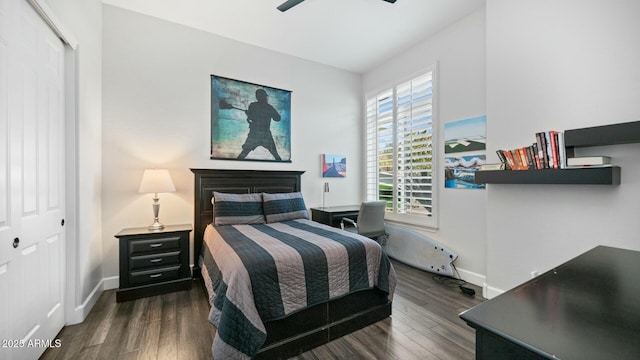 122 E Desert Wind Dr, Phoenix, AZ 85048 - bedroom with a closet, baseboards, and wood finished floors