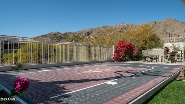 122 E Desert Wind Dr, Phoenix, AZ 85048 - view of sport court featuring fence and a mountain view