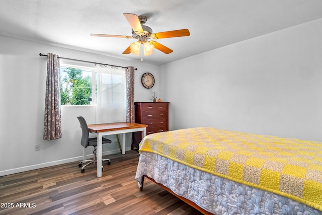 8116 N 55th Dr, Glendale, AZ 85302 - bedroom with wood finished floors and ceiling fan