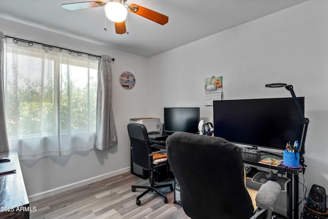 8116 N 55th Dr, Glendale, AZ 85302 - home office with wood finished floors and ceiling fan