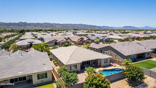 aerial view with a mountain view