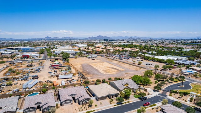 bird's eye view with a mountain view